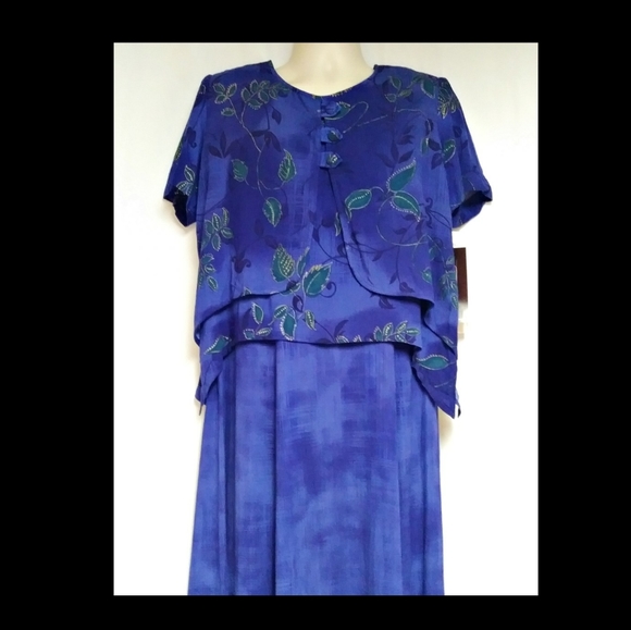 Karin Stevens 2 Piece Dress Set Blue Size 12 NWT's - Picture 2 of 5